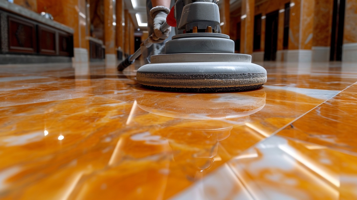 Polishing marble floor