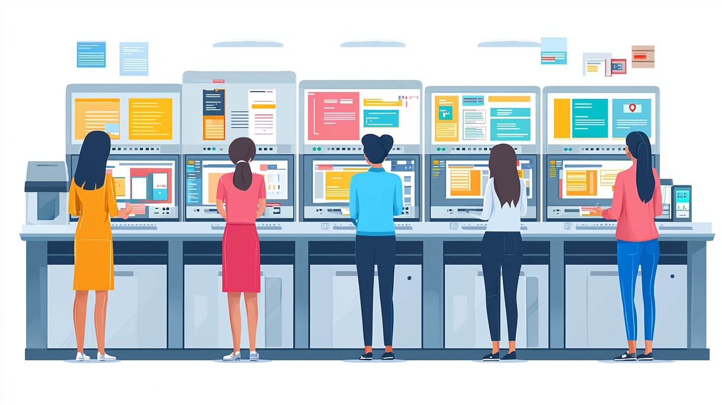 Small business team using scanning services
